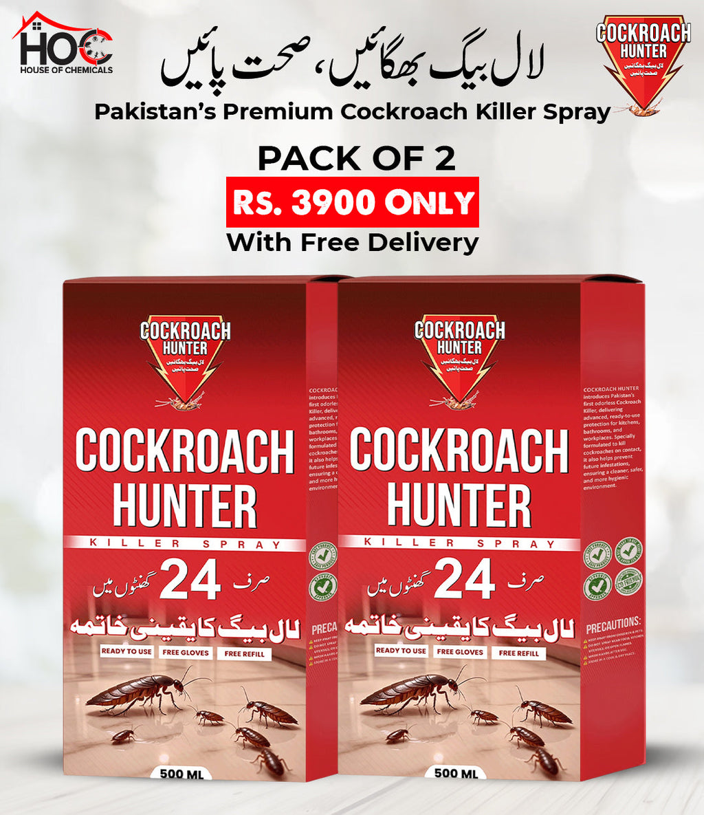 Cockroach Hunter (LalBaig) Odourless Killer Spray with Extra Refill & Free Gloves