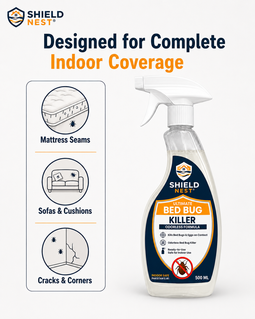 Bed Bug Killer Spray 500ml –  Kills Bed Bugs & Eggs (Indoor Safe) | FIXIX PK