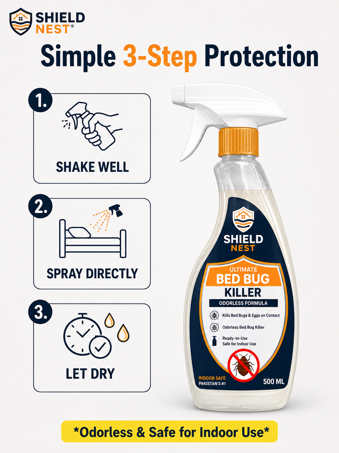 Bed Bug Killer Spray 500ml –  Kills Bed Bugs & Eggs (Indoor Safe) | FIXIX PK
