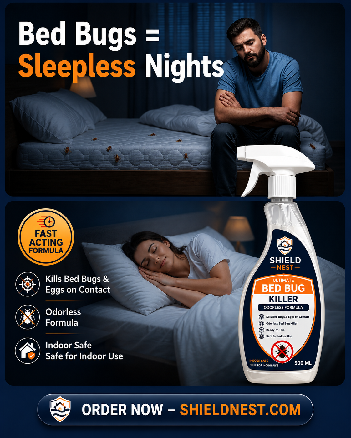 Bed Bug Killer Spray 500ml –  Kills Bed Bugs & Eggs (Indoor Safe) | FIXIX PK