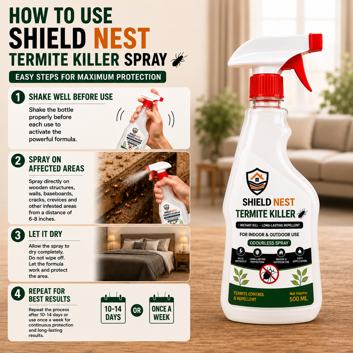 No Smell SHILED NEST Termite killer