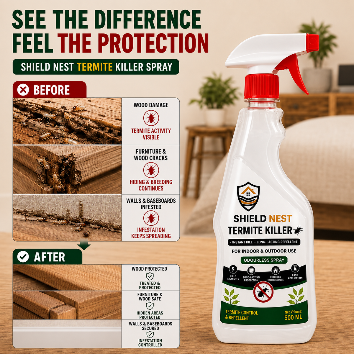 No Smell SHILED NEST Termite killer