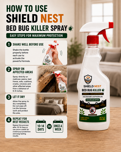 Bed Bug Killer Spray 500ml –  Kills Bed Bugs & Eggs (Indoor Safe)