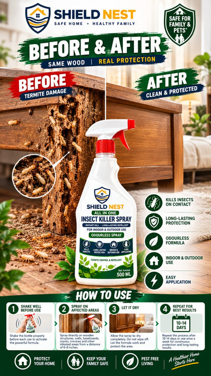 Shield Nest All-in-One Insect Killer Spray – 500 ml